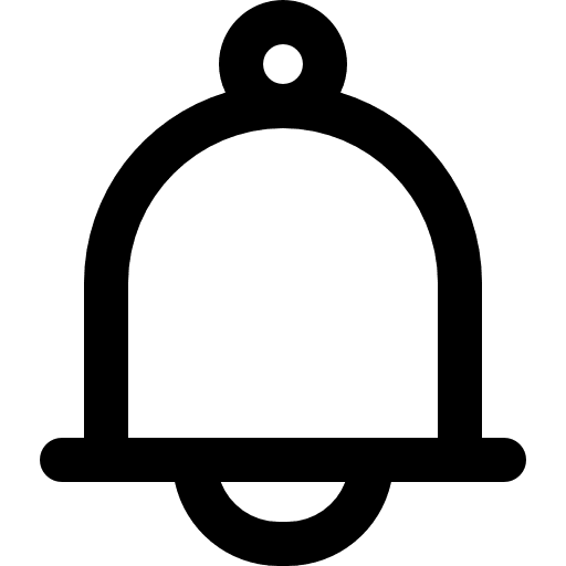 Notification music and multimedia alarm school bell icon