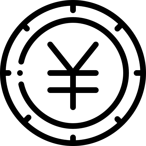 Yen coin currency bank icon
