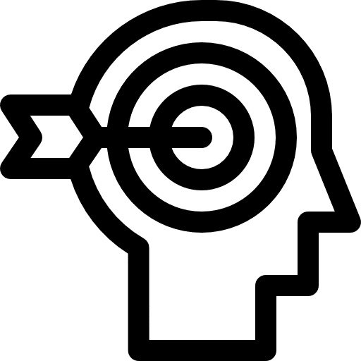 Focus mental business and finance motivation icon