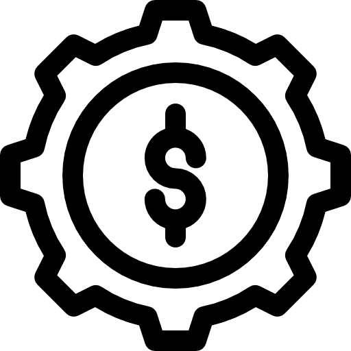 Management business cogwheel risk icon