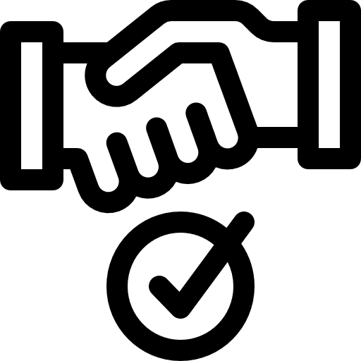 Agreement deal business and finance handshake icon