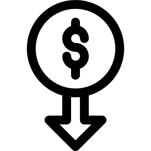 Loss coin business and finance currency icon