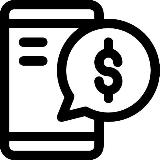 Online payment cellphone money online payment icon