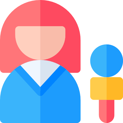 Interviewer interviewer woman communications icon
