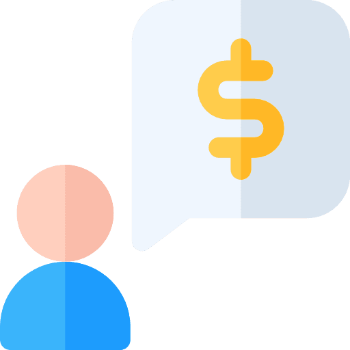 Negotiation business message money icon