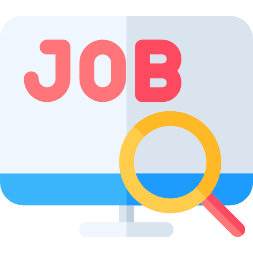 Job search magnifier internet online icon