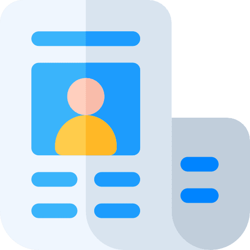 Newspaper reading communications news report icon