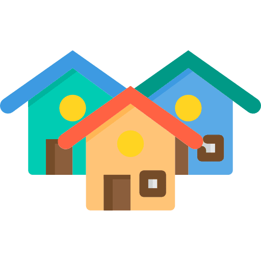 Village village architecture and city street icon