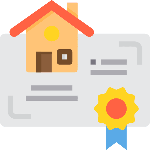 Certification property document sale icon