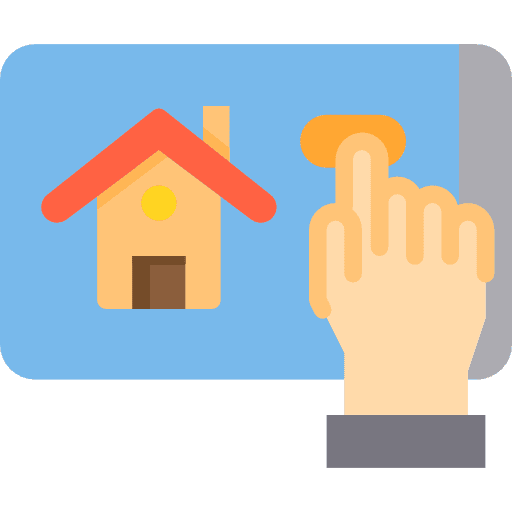 Click book click house icon