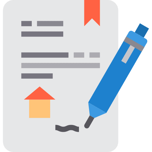 Contract certification business property icon