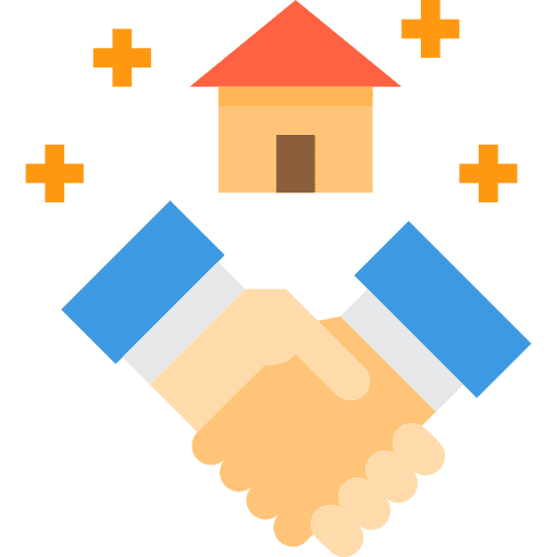 Deal hands real estate property icon