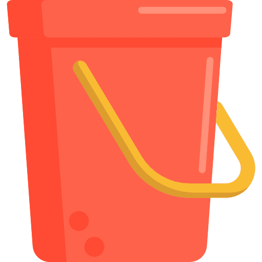 Bucket pail garden utensil icon