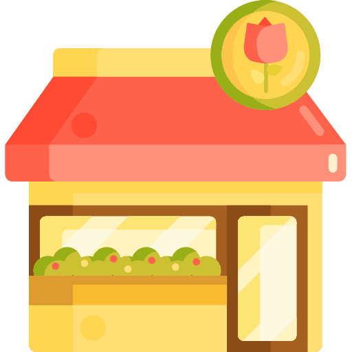 Flower farming and gardening commerce store icon