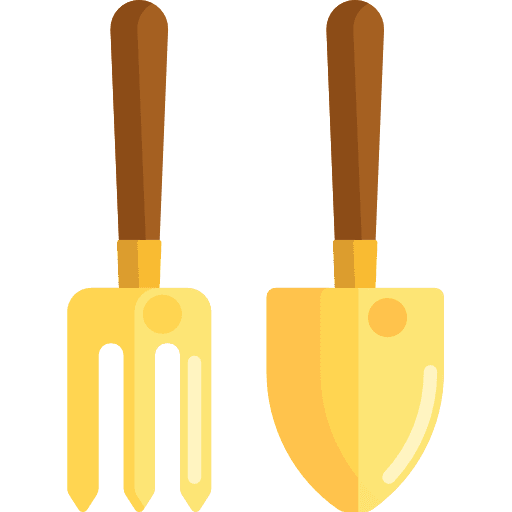 Tools shovels farming and gardening improvement icon