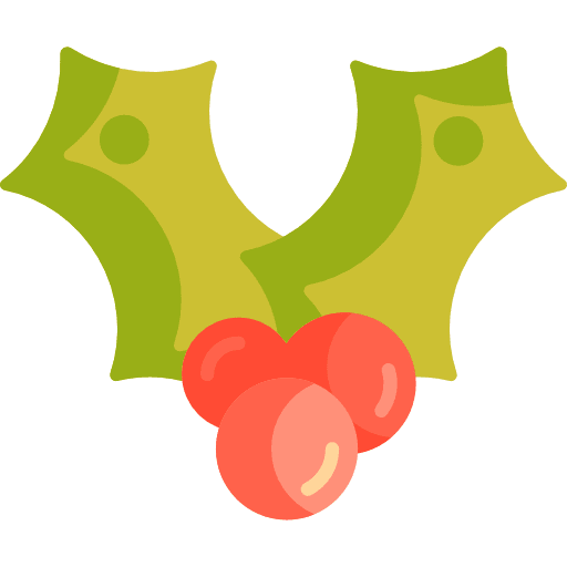 Mistletoe ornament nature celebration icon