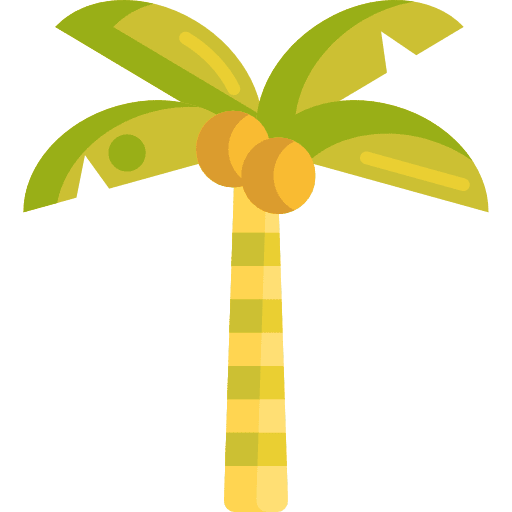 Palm tree nature beach summertime icon