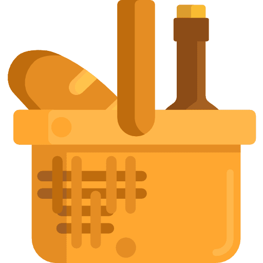 Picnic basket basket camping food and restaurant icon