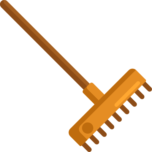 Rake tool construction and tools farming and gardening icon