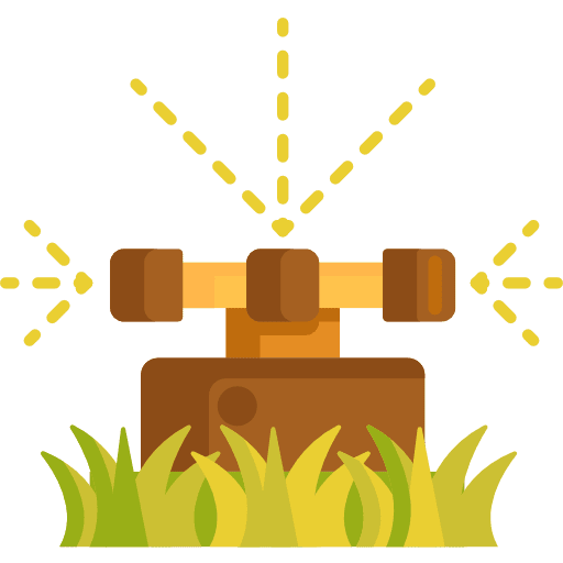 Sprinkler farming and gardening extinguisher safety icon