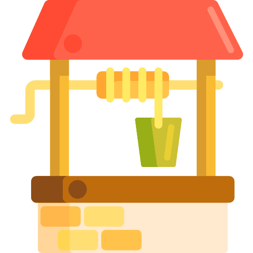 Well farming and gardening buildings architecture icon