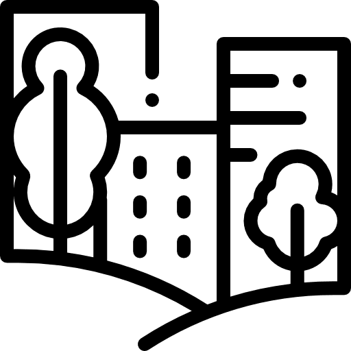 Cityscape cityscape trees skyscrapers icon