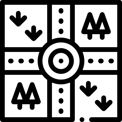 Roundabout road localization interface icon