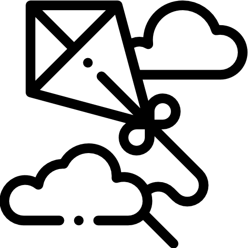 Kite fun hobbies and free time game icon