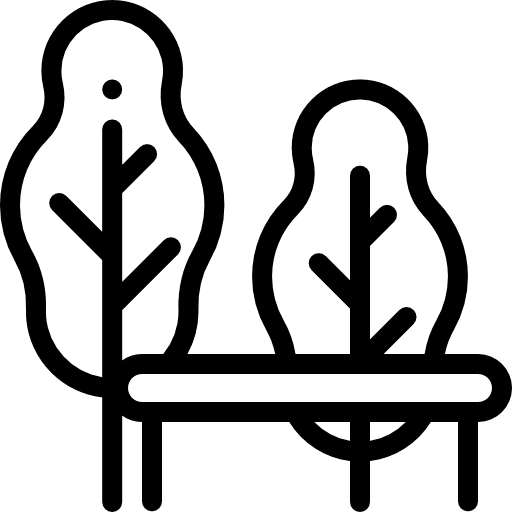 Park leisure architecture and city trees icon