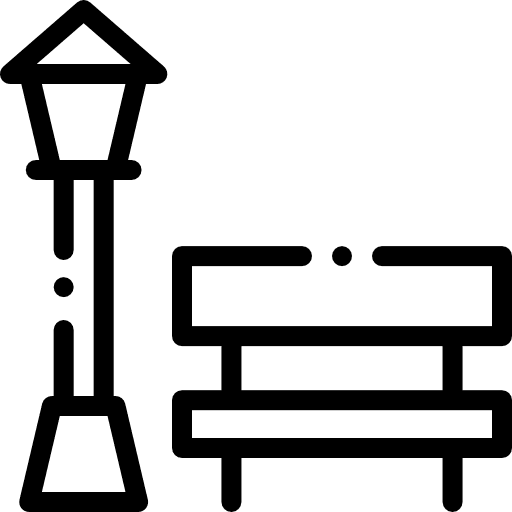 City bench seat urban icon