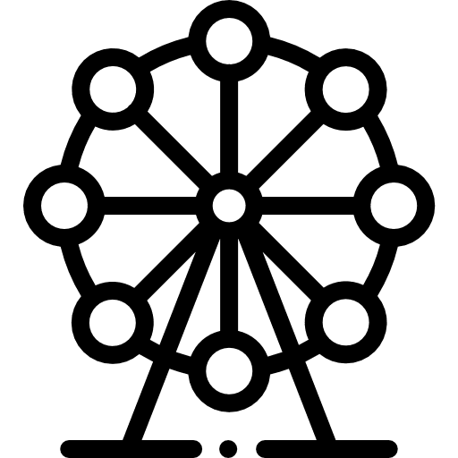 Ferris wheel amusement park buildings entertainment icon