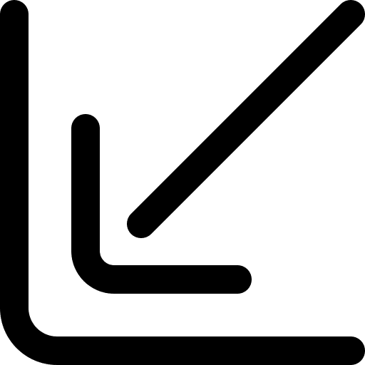 Bottom left direction directions downwards icon