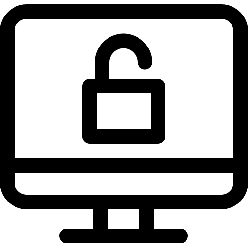 Hacking server security computer icon