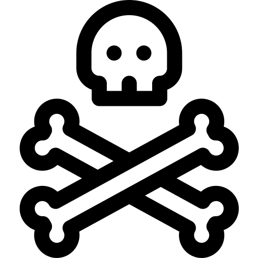 Pirates game over skull pirates icon