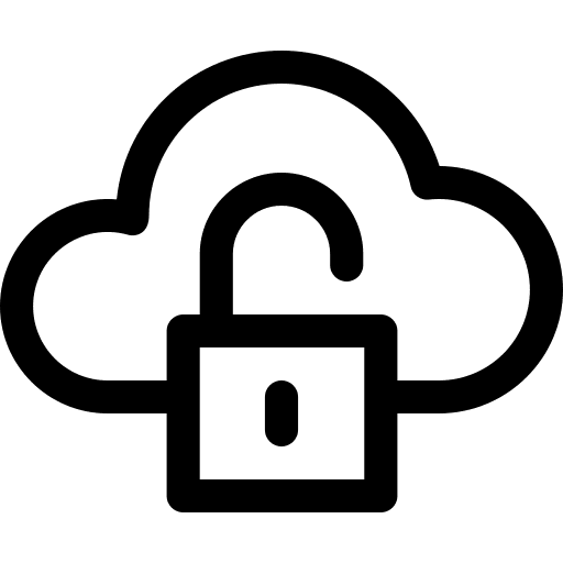 Cloud computing ui padlock icon