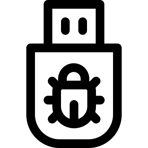 Drive computer bacteria security icon