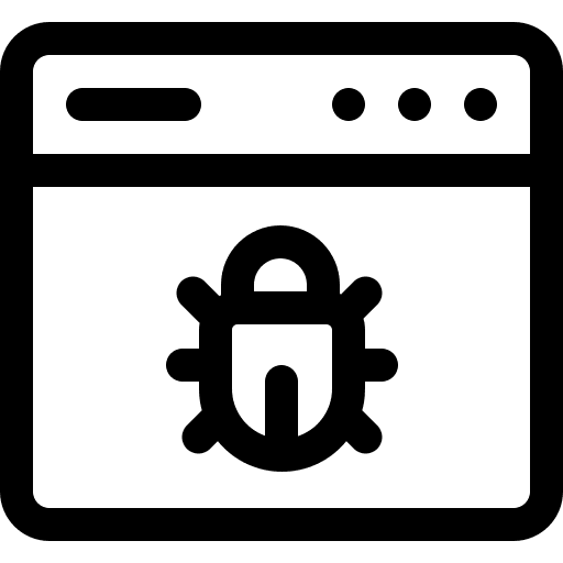 Hacked malware virus security icon