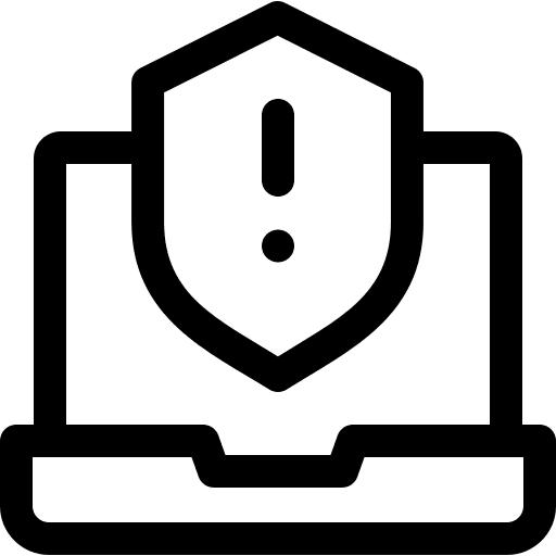 Security computer interface warning icon