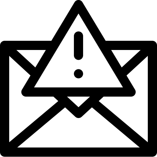 Spam mails warning communications icon