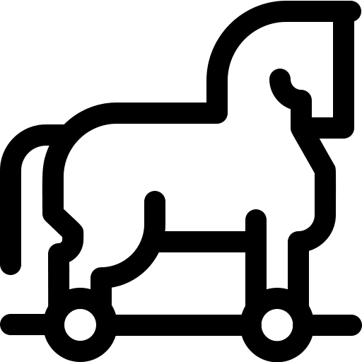 Trojan trojan horse virus multimedia icon