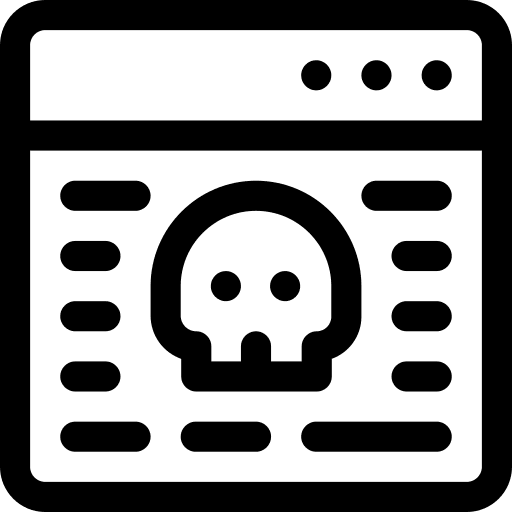 Virus skull seo and web coding icon