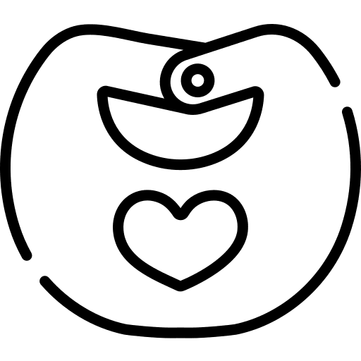 Baby bib heart fashion bib icon