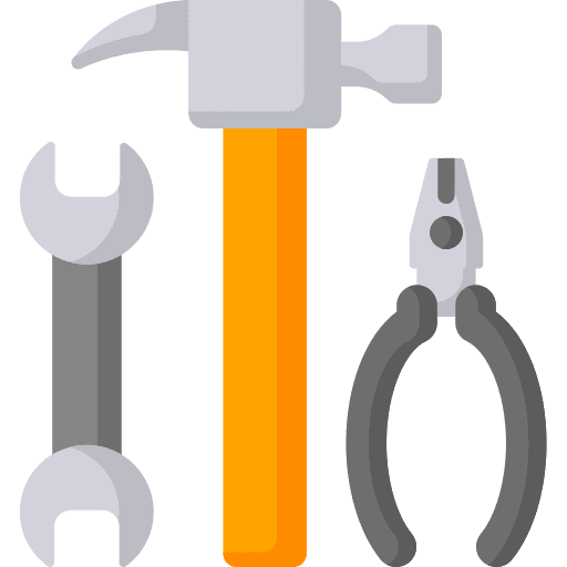 Construction and tools wrench improvement hammer icon