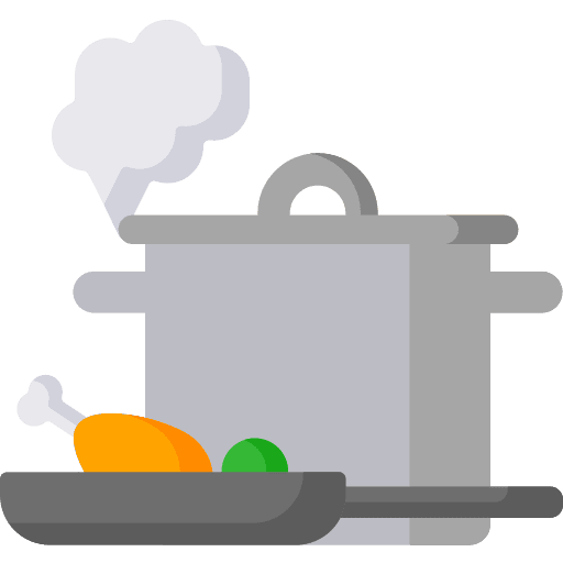 Boiling food and restaurant pot cook icon