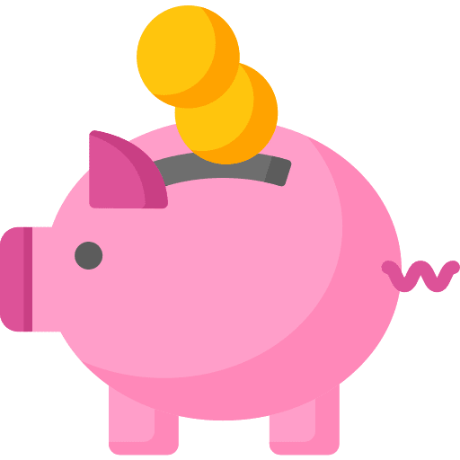 Business and finance cost saving money piggy bank icon