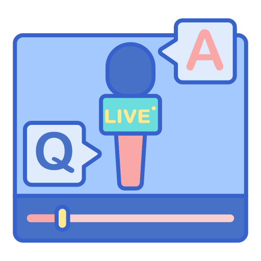 Interview microphone question play button icon