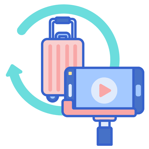Travel suitcase vlog vlogger icon