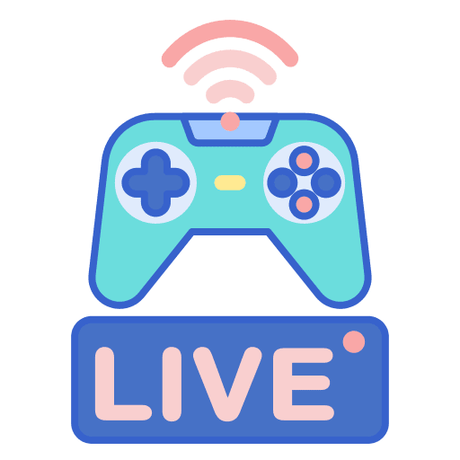 Online gaming play button camera gaming icon