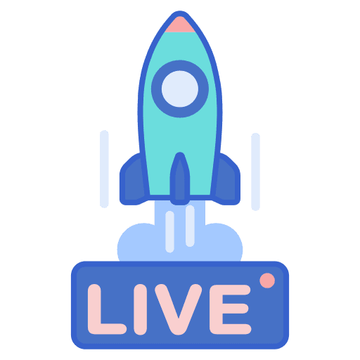 Rocket space clouds transportation icon