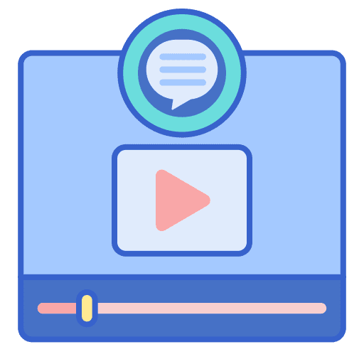 Video music and multimedia speech bubble video icon